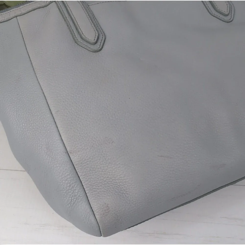 Fossil Sydney Large Leather Tote Smokey Blue Grey